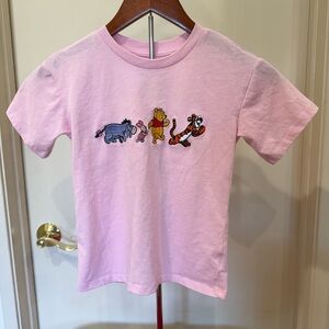 Freeze Disney Light Pink Tee with Embroidered Cartoon Characters